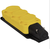 3101-308-0700 TP ELECTRIC 1X16A KAUÇUK ÜÇLÜ GRUP PRİZ SARI VİDALI IP44 - 1