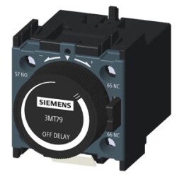 3MT7900-0PF20 SIEMENS PNÖMATİK ZAMAN RÖLESİ BOY 0, 1, 2, 3, 4, DÜŞMEDE GECİKMELİ (OFF DELAY) 0.1-30 SN 1NA+1NK SINOPLUS 4047624396887