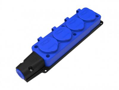 BV2-1402-3614 BEMİS DÖRTLÜ GRUP PRİZ MAVİ 1X16 - 1