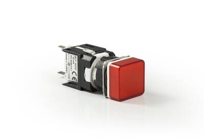 D060KXK EMAS D SERİSİ PLASTİK LED'Lİ 12-30V AC/DC KARE KIRMIZI 16 MM SİNYAL - 2