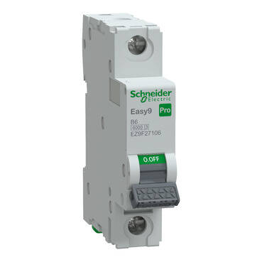 EZ9F27106 SCHNEIDER ELECTRIC EASY9 PRO 1P 6A B TİPİ 6KA 230V ANAHTARLI OTOMATİK SİGORTA - 1