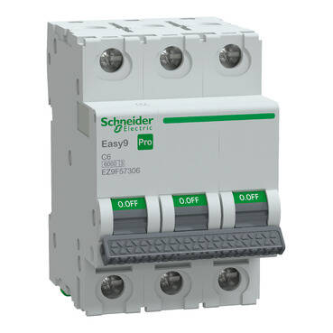 EZ9F57306 SCHNEIDER ELECTRIC EASY9 PRO 3P 6A C TİPİ 6KA OTOMATİK SİGORTA - 1