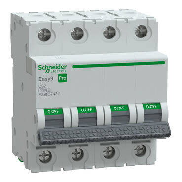 EZ9F57432 SCHNEIDER ELECTRIC EASY9 PRO SİGORTA 6KA C EĞRİSİ 4 KUTUP 32A 3606486825402 - 1