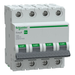 EZ9F57450 SCHNEIDER ELECTRIC EASY9 PRO SİGORTA 6KA C EĞRİSİ 4 KUTUP 50A 3606486825426