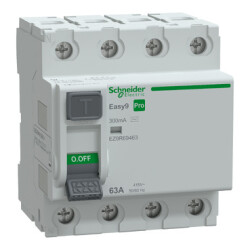 EZ9R69463 SCHNEIDER ELECTRIC EASY9 PRO KAÇAK AKIM KORUMA RÖLESİ 4P 63A 300MA AC TİPİ 415V