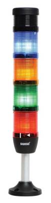 IK54F220ZM03 EMAS IK SERİSİ BEŞ KATLI 220V AC BUZZERLI FLAŞÖR 100MM BORULU PLASTİK AYAKLI LED KOLON 50MM - 1