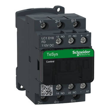 LC1D18FD SCHNEIDER ELECTRIC TESYS D KONTAKTÖR 3P 18A AC3 110VDC 3389110354829 - 1