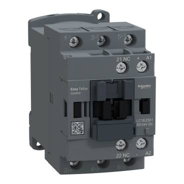 LC1E2501BD SCHNEIDER ELECTRIC KONTROL LC1E3P(3NA)AC-3<=440V25A24V DC BOBİN1 NK YARDIMCI KONTAK EASY TESYS KONTAKTÖR 3606487144373 - 1