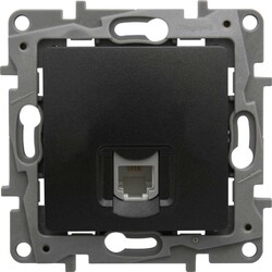 768629 LEGRAND RAVENTİ SİYAH 1 ÇIKIŞLI RJ11 TELEFON PRİZİ 3414971113596