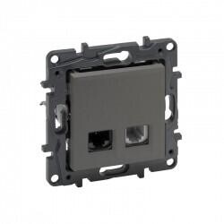 768837 LEGRAND RAVENTİ TİTANYUM RJ11XRJ45 CAT6 UTP DATA PRİZİ 3414971116955