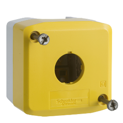 XALK01 SCHNEIDER ELECTRIC 1 DELİKLİ BOŞ KUTU AÇIK GRİ TABAN SARI KAPAK 3389110115826 - 1