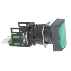XB6DA31B SCHNEIDER ELECTRIC 16 MM 1NA YAYLI BUTON YEŞİL DİKDÖRTGEN 3389110764277 - 1
