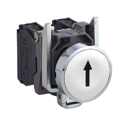 XB4BA3341 SCHNEIDER ELECTRIC 22 MM PUSHBUTTON BEYAZ ZEMİN ÜZERİNE SİYAH OK 3389110118797 - 1