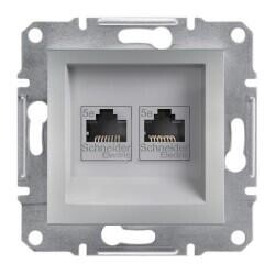 EPH4400161-02 SCHNEIDER ELECTRIC ASFORA ALÜMİNYUM KONNEKTÖRSÜZ İKİLİ RJ45 DATA PRİZİ