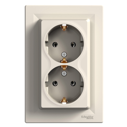 EPH9900123 SCHNEIDER ELECTRIC ASFORA ÇİFT SOKET ÇIKŞI YAN TOPRAKLAMALI KREM PRİZ 3606480527760