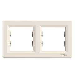 EPH5800223 SCHNEIDER ELECTRIC ASFORA KREM İKİLİ YATAY ÇERÇEVE 3606480527197 - 1