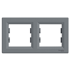 EPH5800262 SCHNEIDER ELECTRIC ASFORA ÇELİK İKİLİ YATAY ÇERÇEVE 3606480730696 - 1