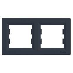 EPH5800271 SCHNEIDER ELECTRIC ASFORA ANTRASİT İKİLİ YATAY ÇERÇEVE 3606480729829 - 1