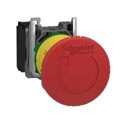 XB4BS8442 SCHNEIDER ELECTRIC MANTAR KAFALI KALICI ÇEVİR-ÇEK ACİL DURDURMA BUTONU 40 MM KIRMIZI 3606480625053 - 1