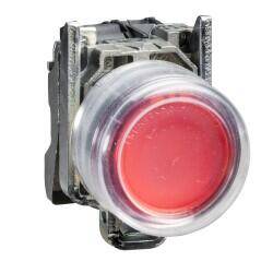 XB4BP42 SCHNEIDER ELECTRIC PLASTİK KILIFLI YAYLI KIRMIZI BUTON 22 MM 1NK 3389110887013 - 1