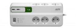 PM6U-GR SCHNEIDER ELECTRIC APC 6'LI AKIM KORUMALI 2 USB'Lİ PRİZ 731304313724 - 1