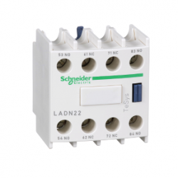 LADN22 SCHNEIDER ELECTRIC TESYS D YARDIMCI KONTAK BLOĞU 2NA + 2NK VİDA KELEPÇESİ TERMİNALLERİ 3389110384031 - 1