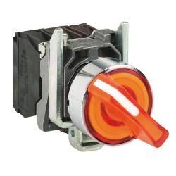 XB4BK125M5 SCHNEIDER ELECTRIC TURUNCU EKSİKSİZ IŞIKLI MANDAL BUTON ÇAP 22 2 KONUMLU SABİT 1NA+1NK 230V 3389110892277 - 1