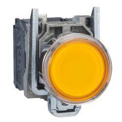 XB4BW35B5 SCHNEIDER ELECTRIC TURUNCU SIVA ALTI EKSİKSİZ IŞIKLI BUTON ÇAP 22 YAYLI DÖNÜŞ 1NA+1NK 24V 3389110892062 - 1