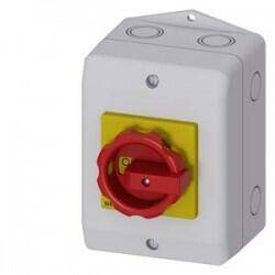 3LD2164-0TB53 SIEMENS 25A, 9,5 KW 3LD2 KUTULU TİP PAKO ŞALTER IP65 TAHRİK KOLU SARI/KIRMIZI 4011209524200 - 1