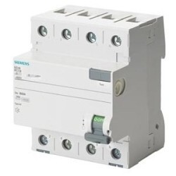 5SV5344-6 SIEMENS 4X40A 400V 30mA A FI TİPİ 70MM TRİFAZE 3FAZ-NÖTR BAĞLANTILI KAÇAK AKIM KORUMA RÖLESİ