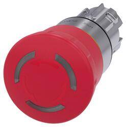 3SU1051-1HB20-0AA0 SIEMENS ÇEVİR-KUR IŞIKLI 40MM ACİL STOP MANTAR BUTON SİRİUS ACT METAL 4011209973015 - 1