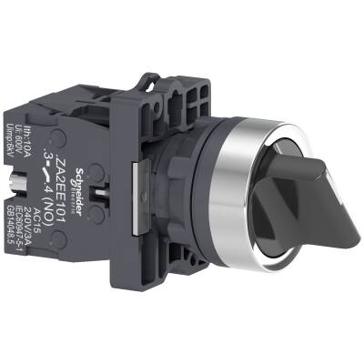 XA2ED53 SCHNEIDER ELECTRIC PLASTİK SERİ Ø22 1NA+1NA SİYAH 3 KONUMLU YAYLI MANDAL BUTON - 1