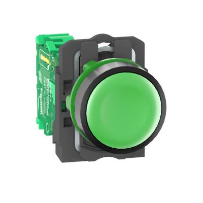 ZB5RTA3 SCHNEIDER ELECTRIC 22MM PLASTİK YEŞİL BAŞLIKLI KABLOSUZ PİLSİZ İLETİCİ BUTON - 1